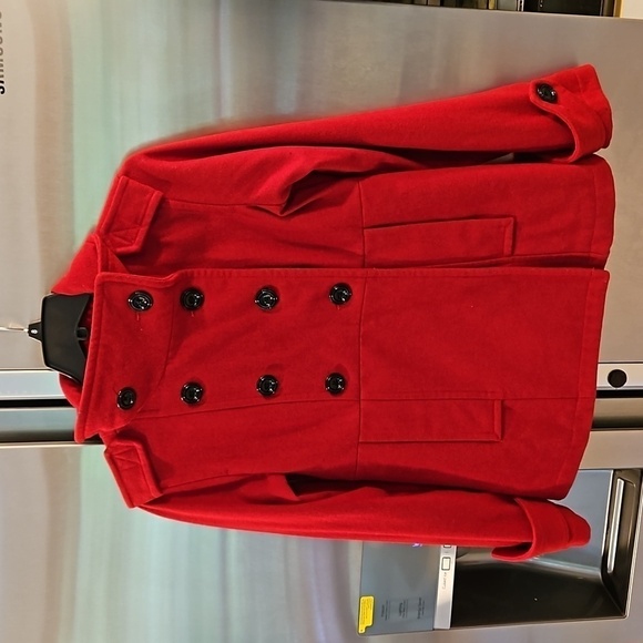 💕GAP💕 Cropped Length Pea Coat ~ Red Small - Picture 3 of 15